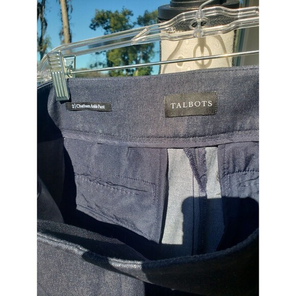 Talbots Women’s Size 2 Chatham Navy Blue Ankle Side Zip Pants EUC - Picture 4 of 13
